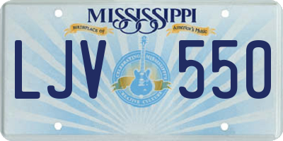 MS license plate LJV550