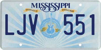 MS license plate LJV551