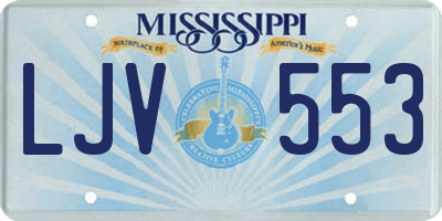 MS license plate LJV553