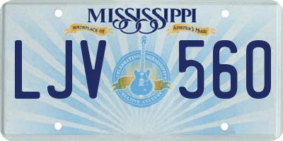 MS license plate LJV560