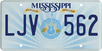 MS license plate LJV562
