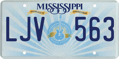 MS license plate LJV563