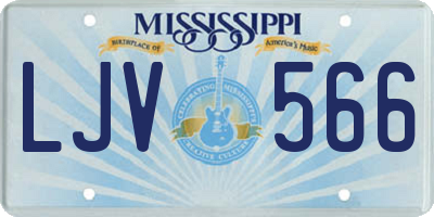 MS license plate LJV566