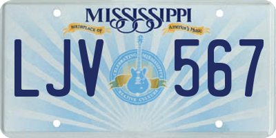 MS license plate LJV567