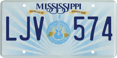 MS license plate LJV574