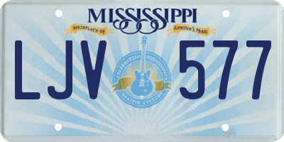 MS license plate LJV577
