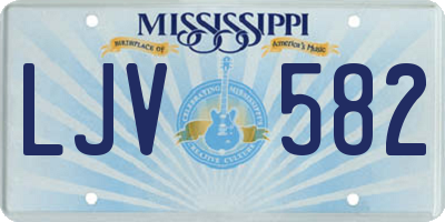 MS license plate LJV582