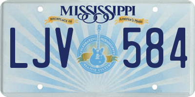 MS license plate LJV584