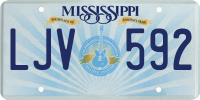 MS license plate LJV592