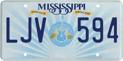 MS license plate LJV594