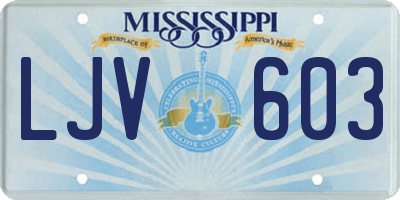 MS license plate LJV603