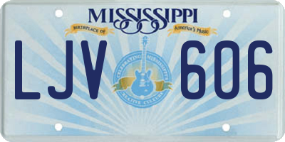 MS license plate LJV606