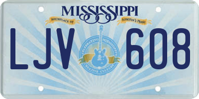 MS license plate LJV608