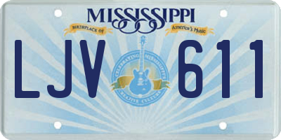 MS license plate LJV611