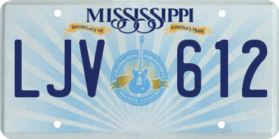 MS license plate LJV612