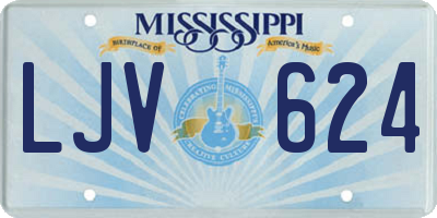MS license plate LJV624