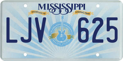 MS license plate LJV625