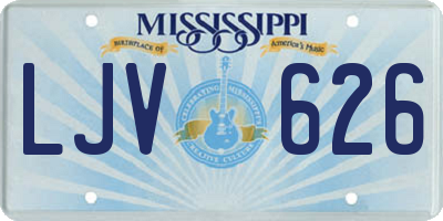 MS license plate LJV626