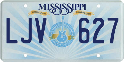 MS license plate LJV627