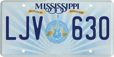 MS license plate LJV630