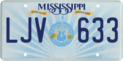 MS license plate LJV633