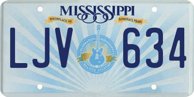 MS license plate LJV634