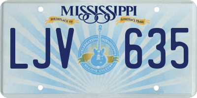MS license plate LJV635