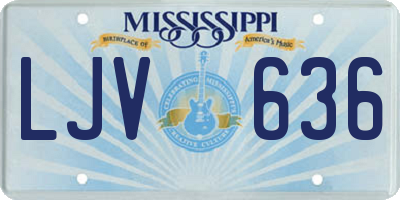MS license plate LJV636