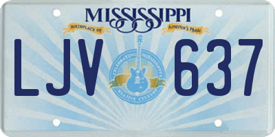 MS license plate LJV637