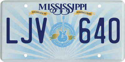 MS license plate LJV640