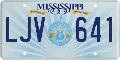 MS license plate LJV641