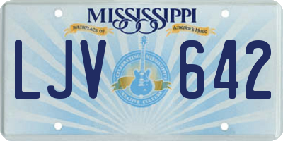MS license plate LJV642