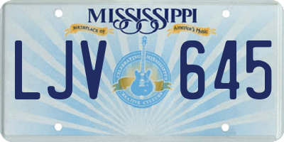 MS license plate LJV645