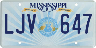 MS license plate LJV647