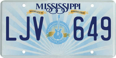 MS license plate LJV649