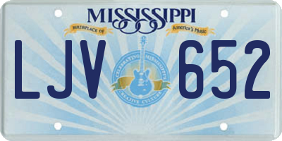 MS license plate LJV652