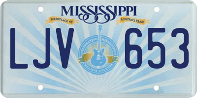 MS license plate LJV653