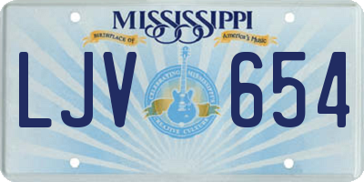 MS license plate LJV654