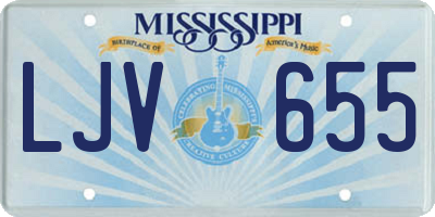MS license plate LJV655