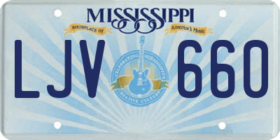 MS license plate LJV660