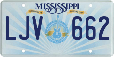 MS license plate LJV662