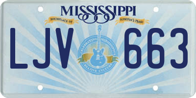 MS license plate LJV663