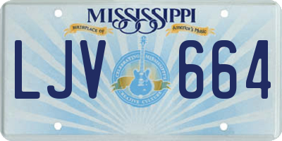 MS license plate LJV664