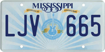MS license plate LJV665