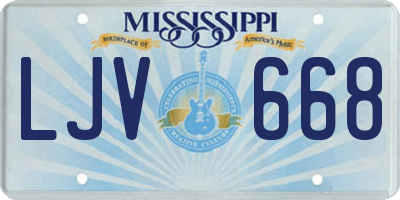 MS license plate LJV668
