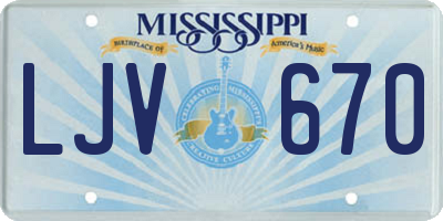 MS license plate LJV670