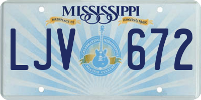 MS license plate LJV672