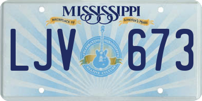 MS license plate LJV673
