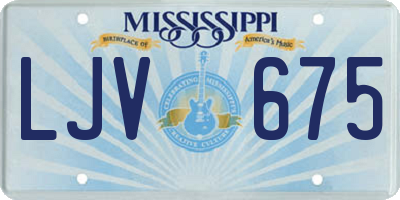 MS license plate LJV675