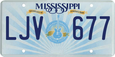 MS license plate LJV677